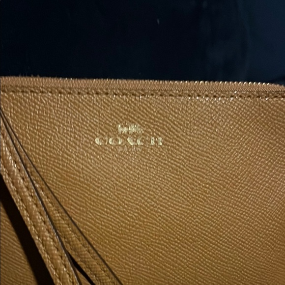 Coach Tan Leather Clutch Wristlet - Picture 2 of 5